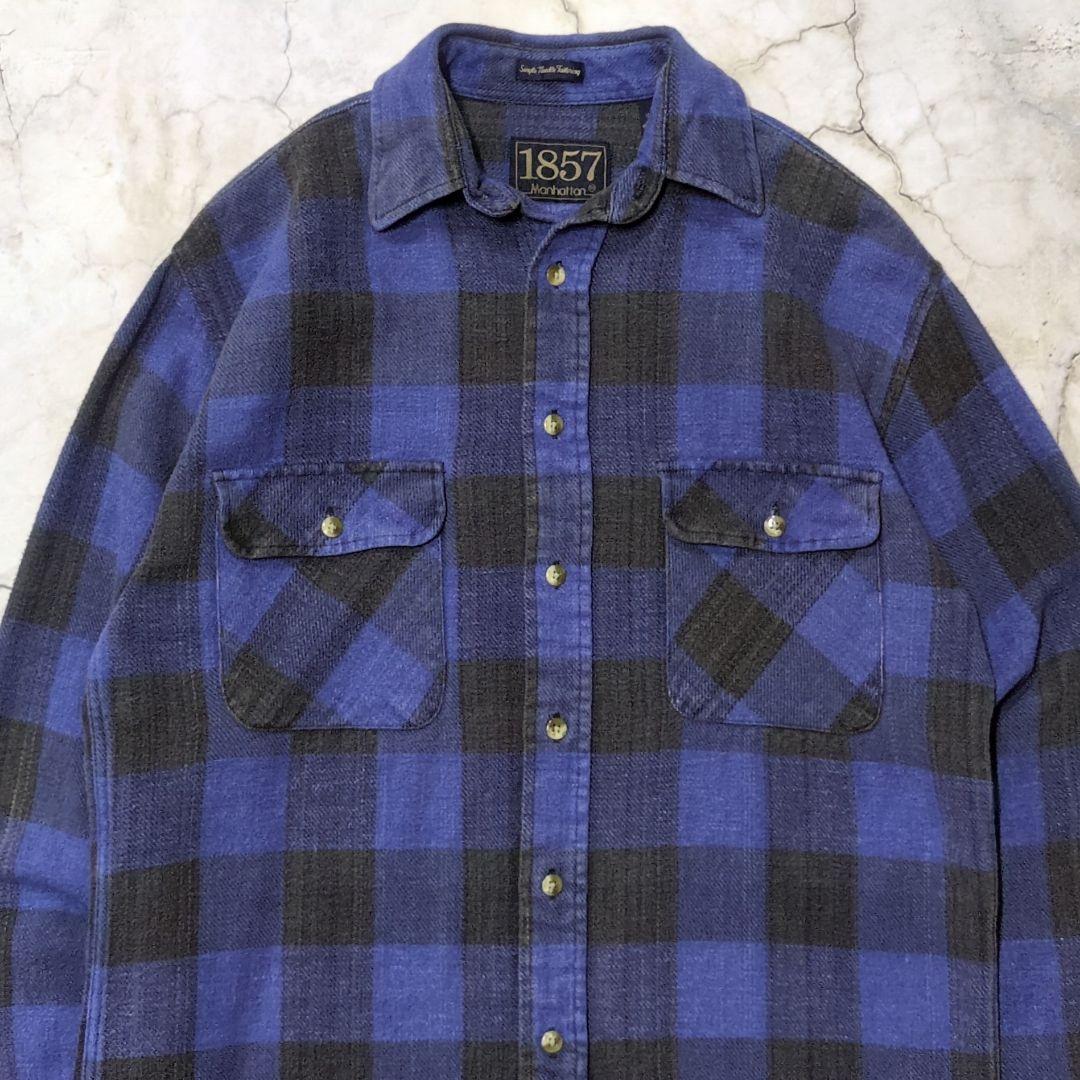 90s Manhattan バッファローチェック 青黒 ブルー ブラック