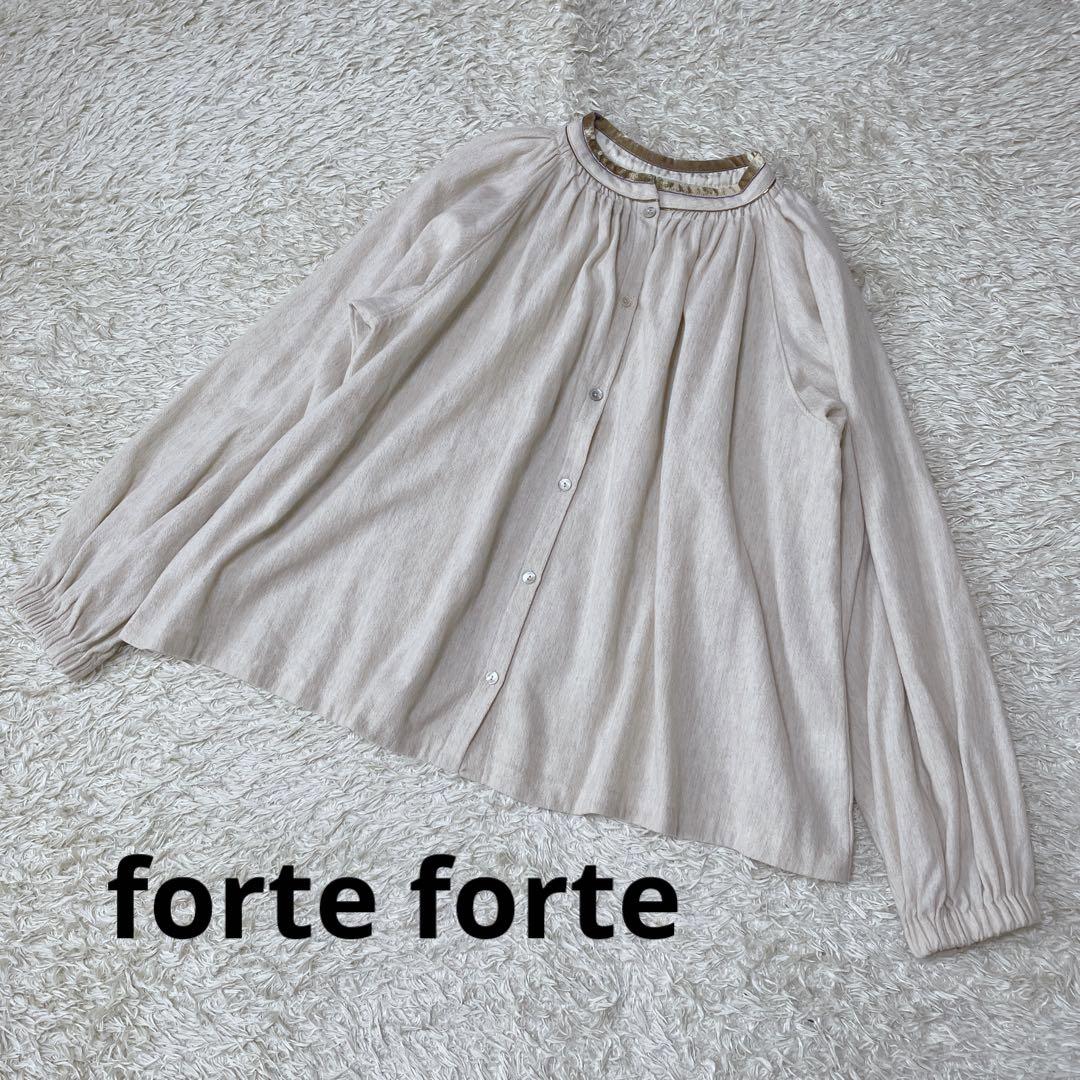 着丈約62cmforte forte ♡ ウール　ブラウス　前開き　羽織り　パイピング　上品