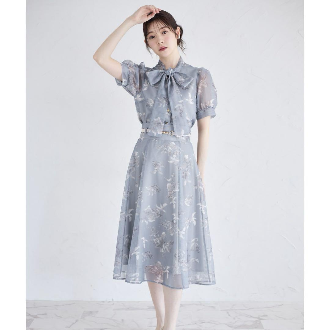 tocco フラワープリント メッシュブラウス　上下セット