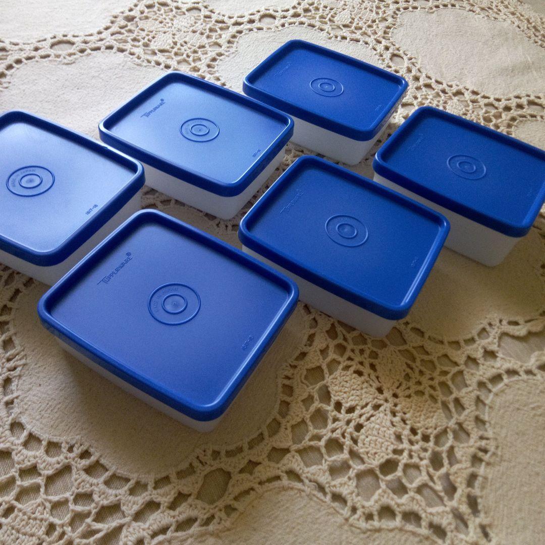 ☆新品・未使用☆タッパーウエアブルー冷蔵・冷凍容器×６