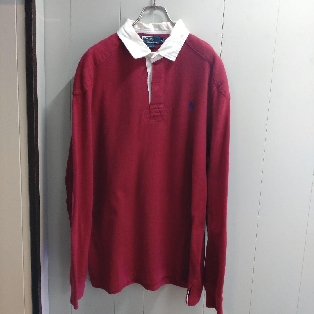 ポロバイラルフローレン 90’s US古着 ラガーシャツ エンジ XL