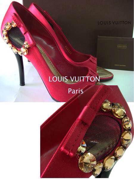 ルイヴィトン LOUIS VUITTON 靴 パンプス レッド ビジュー付き