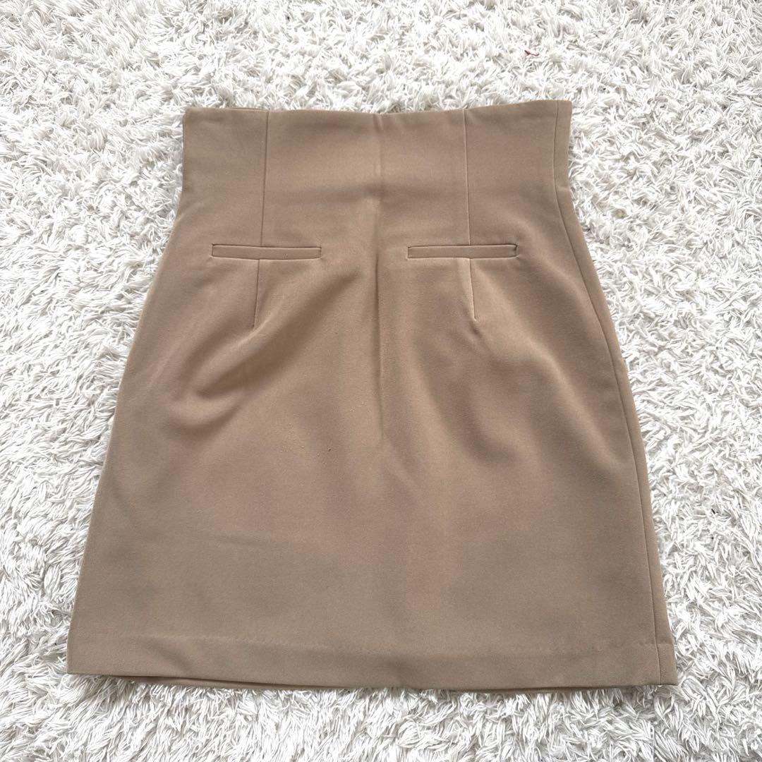 Darich ハイウエストタックミニスカート　モカ　Sサイズ