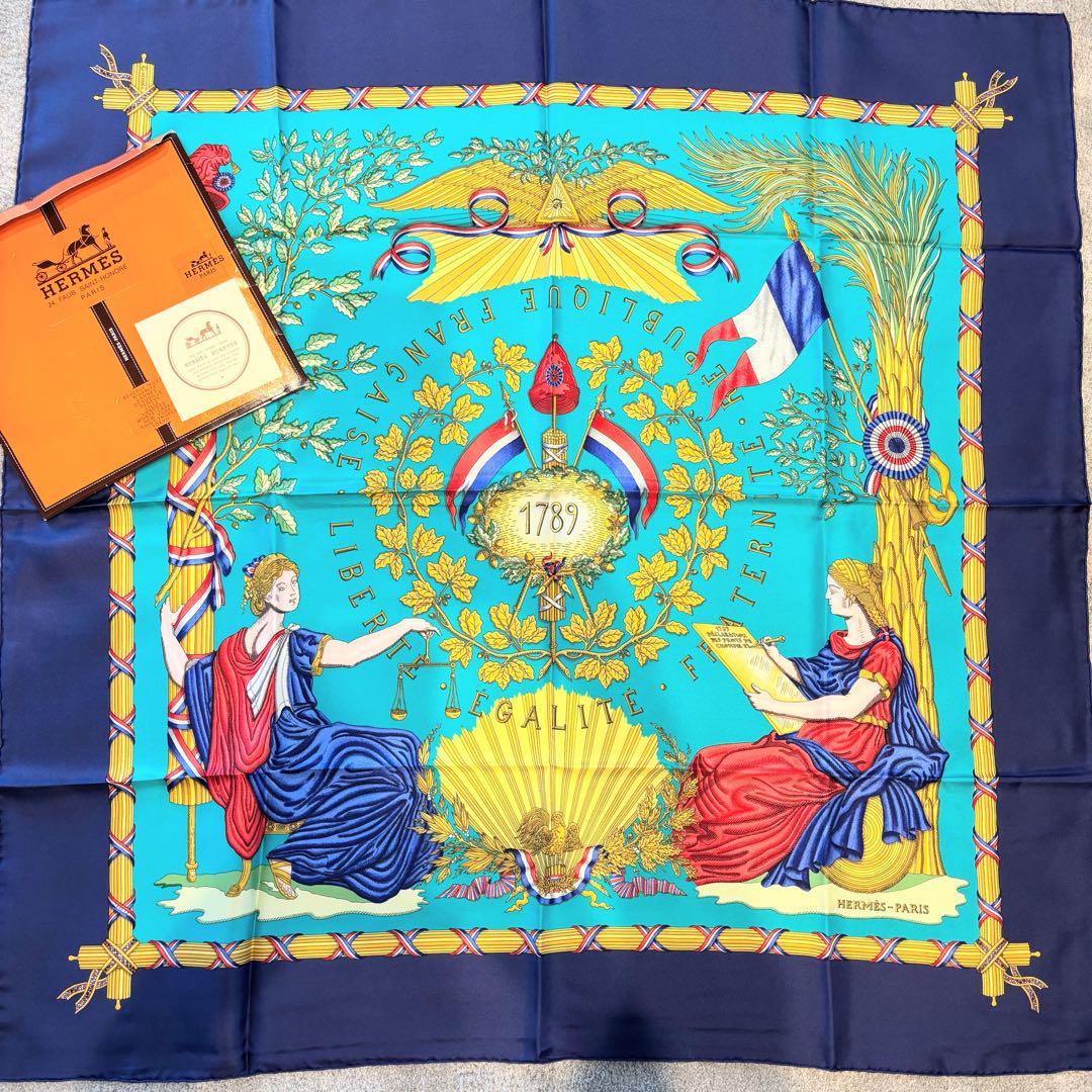 た*ん様 エルメス　HERMES スカーフ　カレ 90 シルク　フランス革命