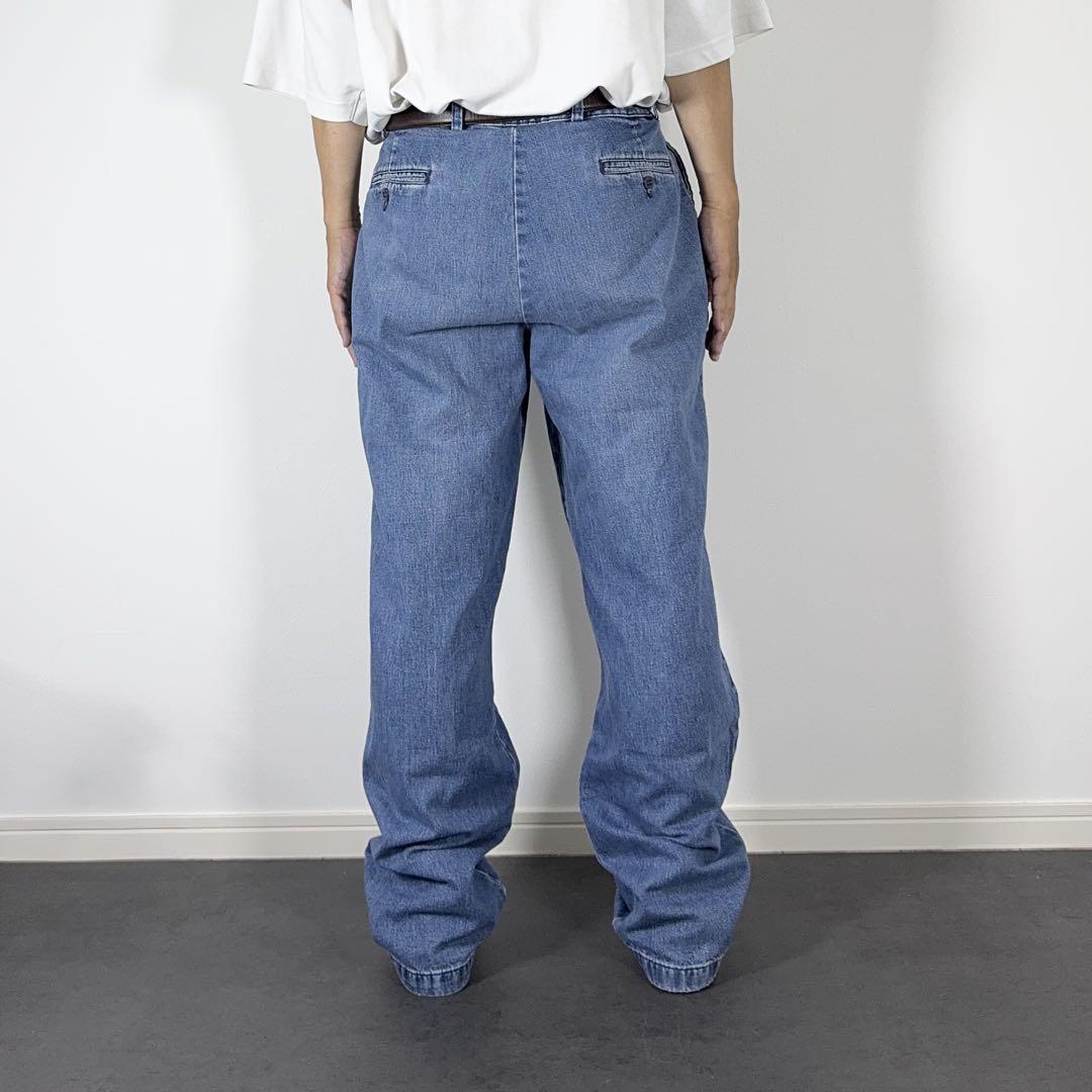 DOCKERS デニムスラックス ドッカーズ ツータック W36L32 古着