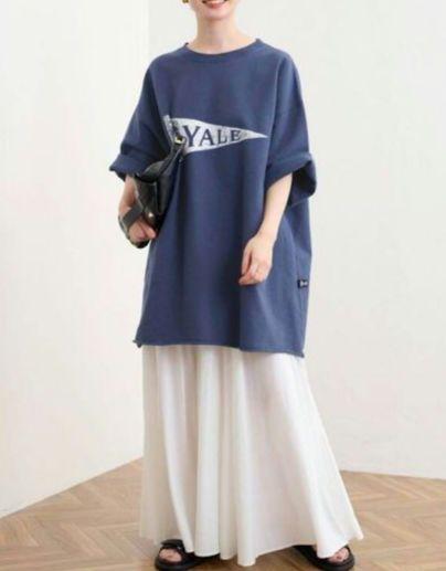 FRAMeWORK YALE/BIG-TEEスウェット ネイビー