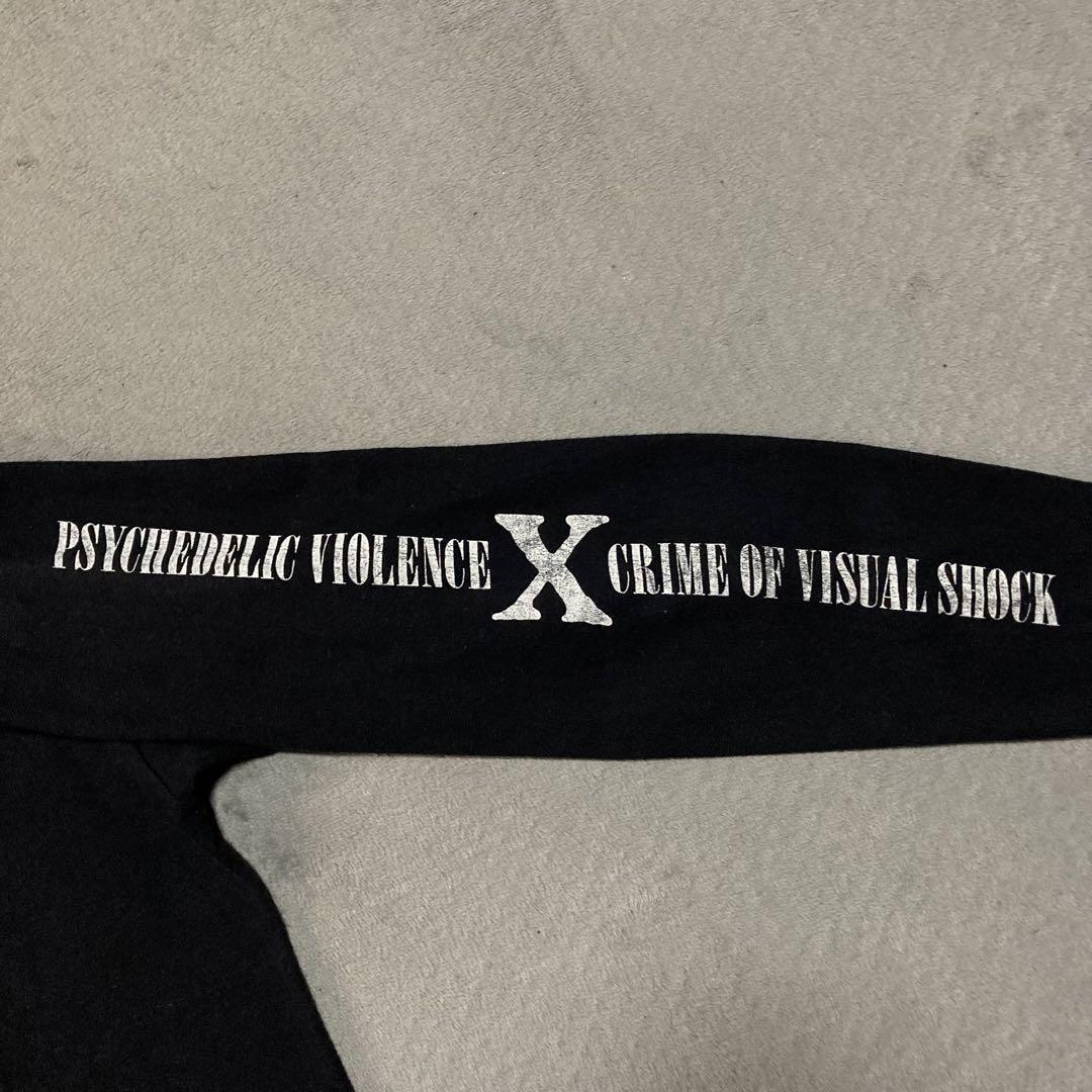 X Band LongT-shirt 大判 コットン 90s 日本製 黒M相当