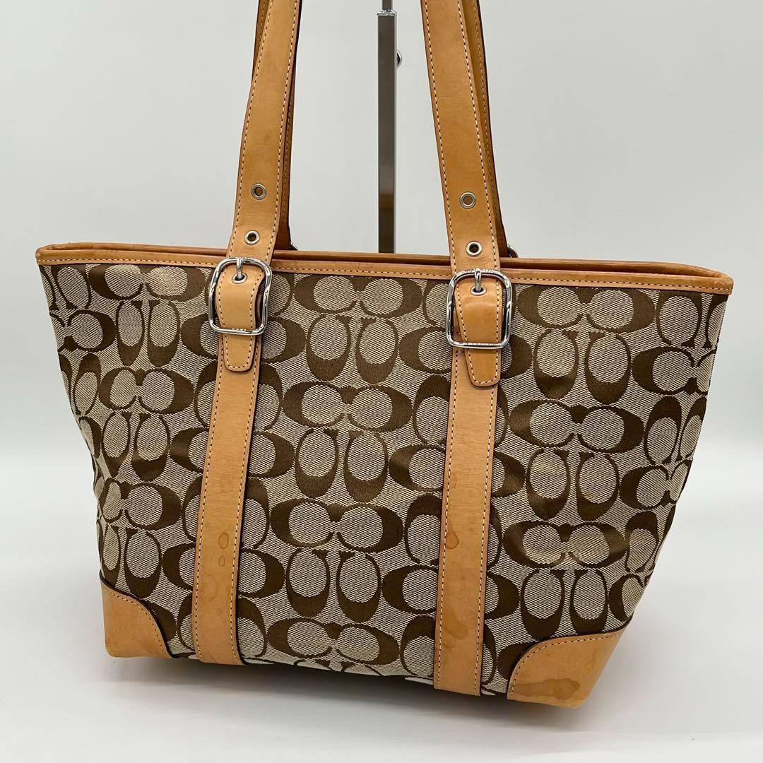 【楽天スーパーセール】 良品】COACH シグネチャー トートバッグ 船形 キャンバス バッグ