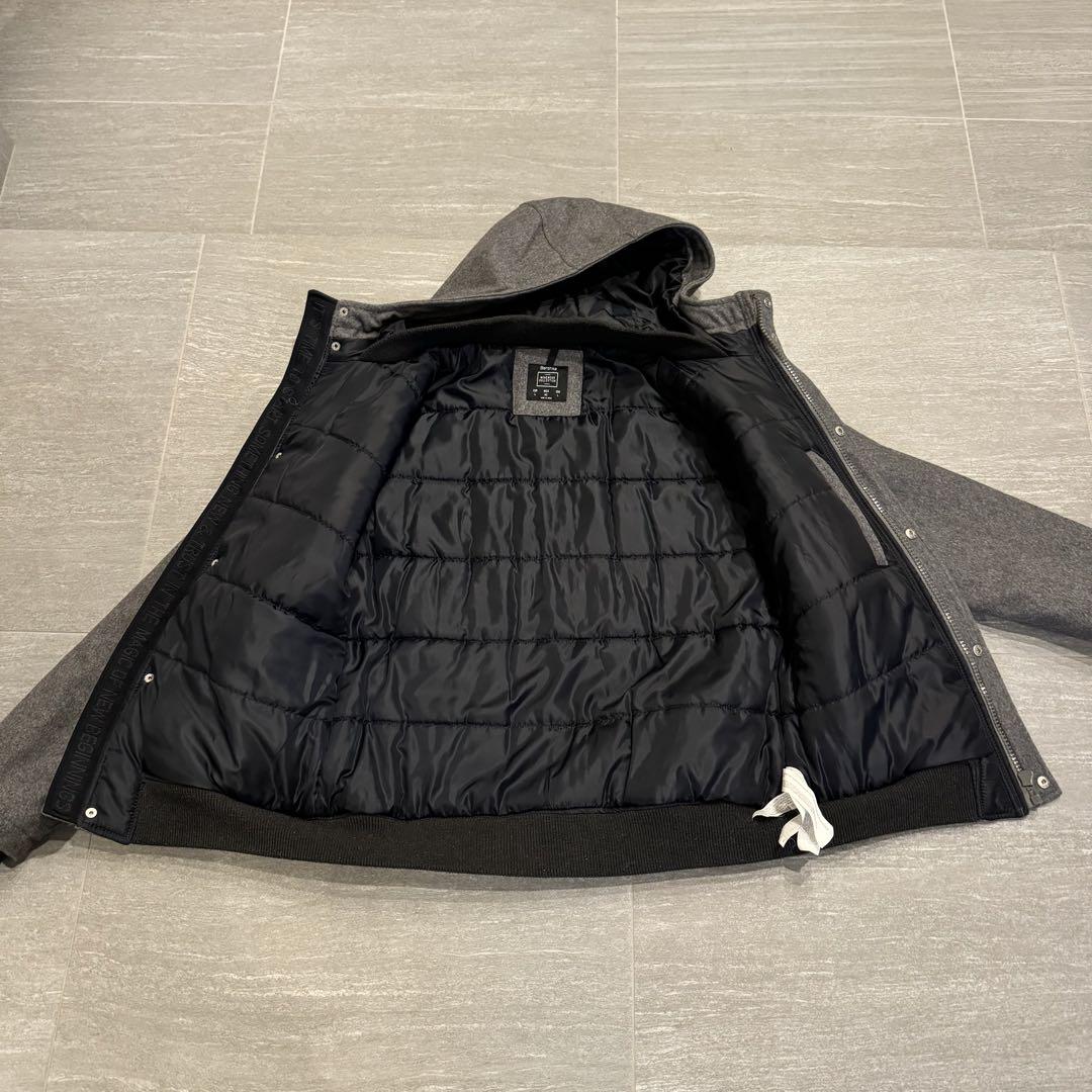 Bershka メンズ フード付きジャケット L グレー