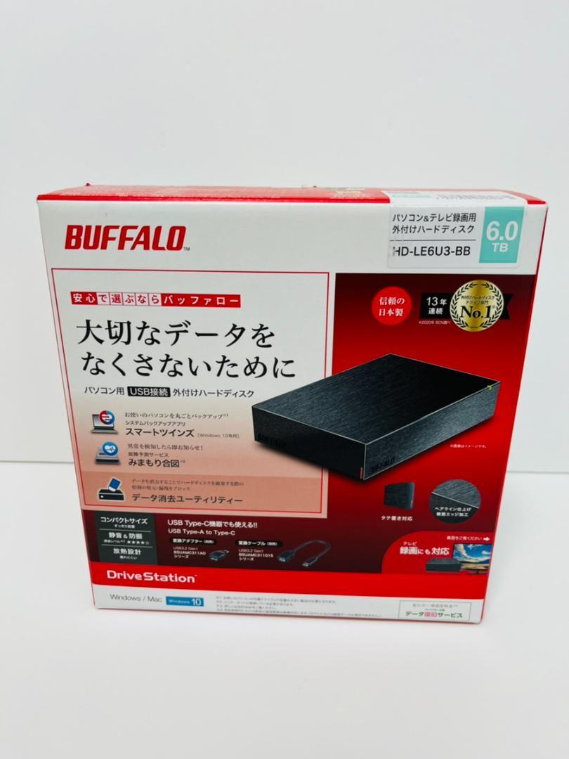 バッファロー 外付けHDD 6TB ブラック HD-LE6U3-BB