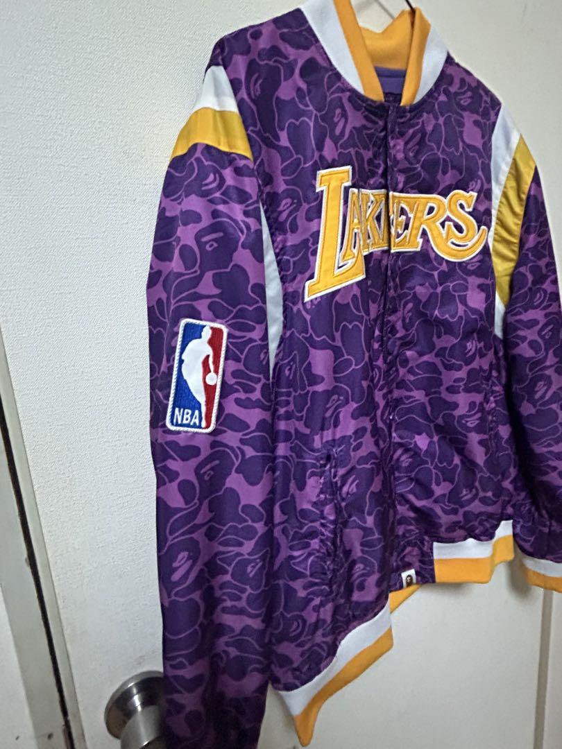 A bathing ape エイプ レイカーズコラボスタジャン迷彩