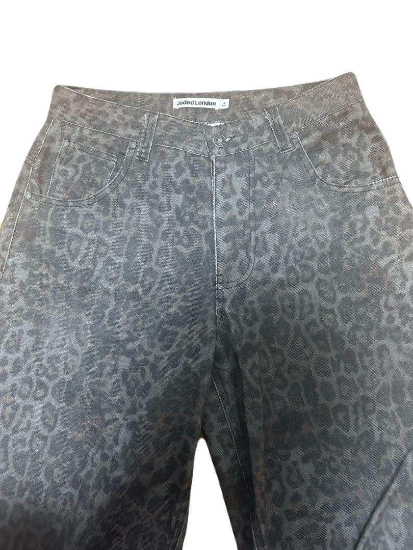 ダークグレー ヒョウ柄 ワイドデニム jadedlondon似