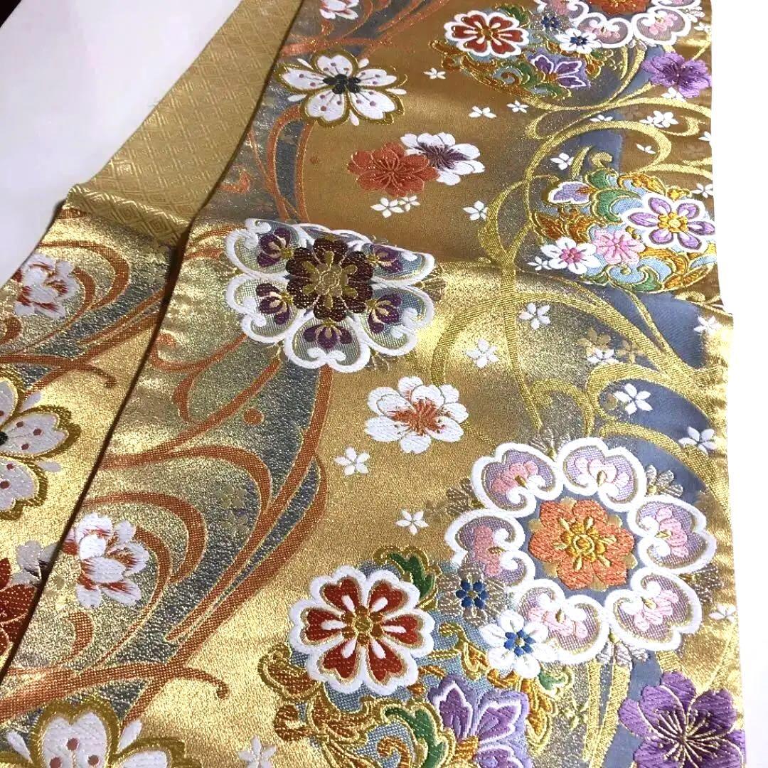 西陣織高級袋帯未仕立品 株 志都香 新品 芯入仕立代込み 綾砂金箔地花