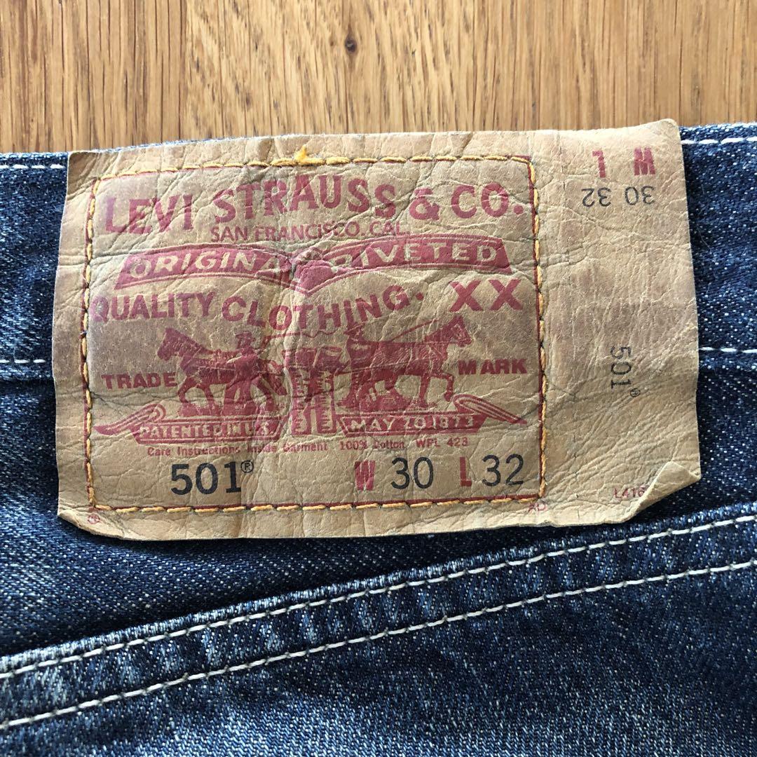 キムタク着用 リーバイス501 フィリピン製 フェイティッドブルーリペアード