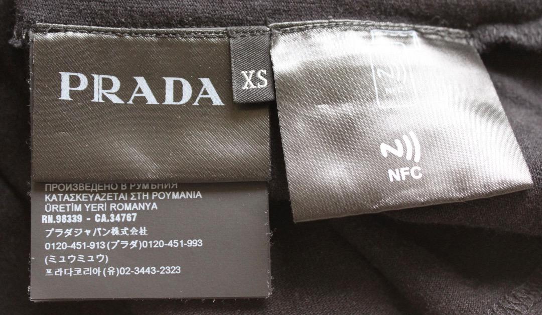 PRADA 2023SS ボックス型 ロゴ Tシャツ XS ブラック