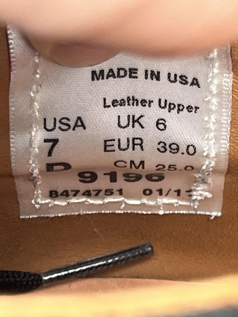 ブラックレザー レッドウィング クッションソール