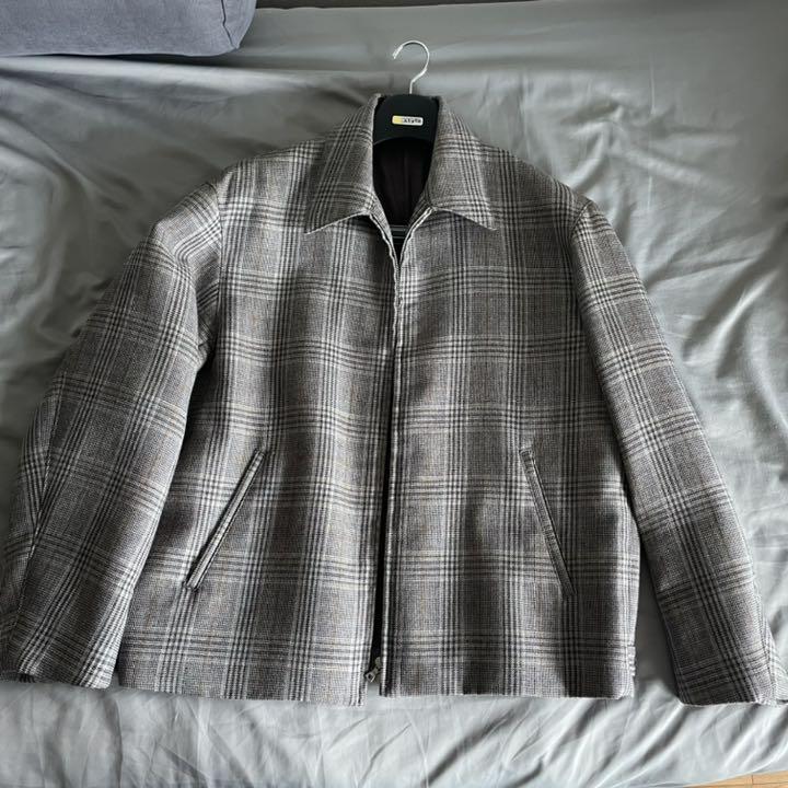 特価即納 AURALEE double face check zip blouson 4 bRumJ-m19308889238 通信販売