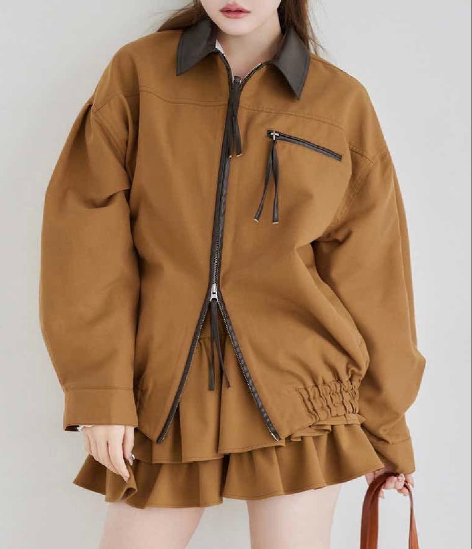 NICE CLAUP カバーオールジャケット ティアードフリルミニスカート