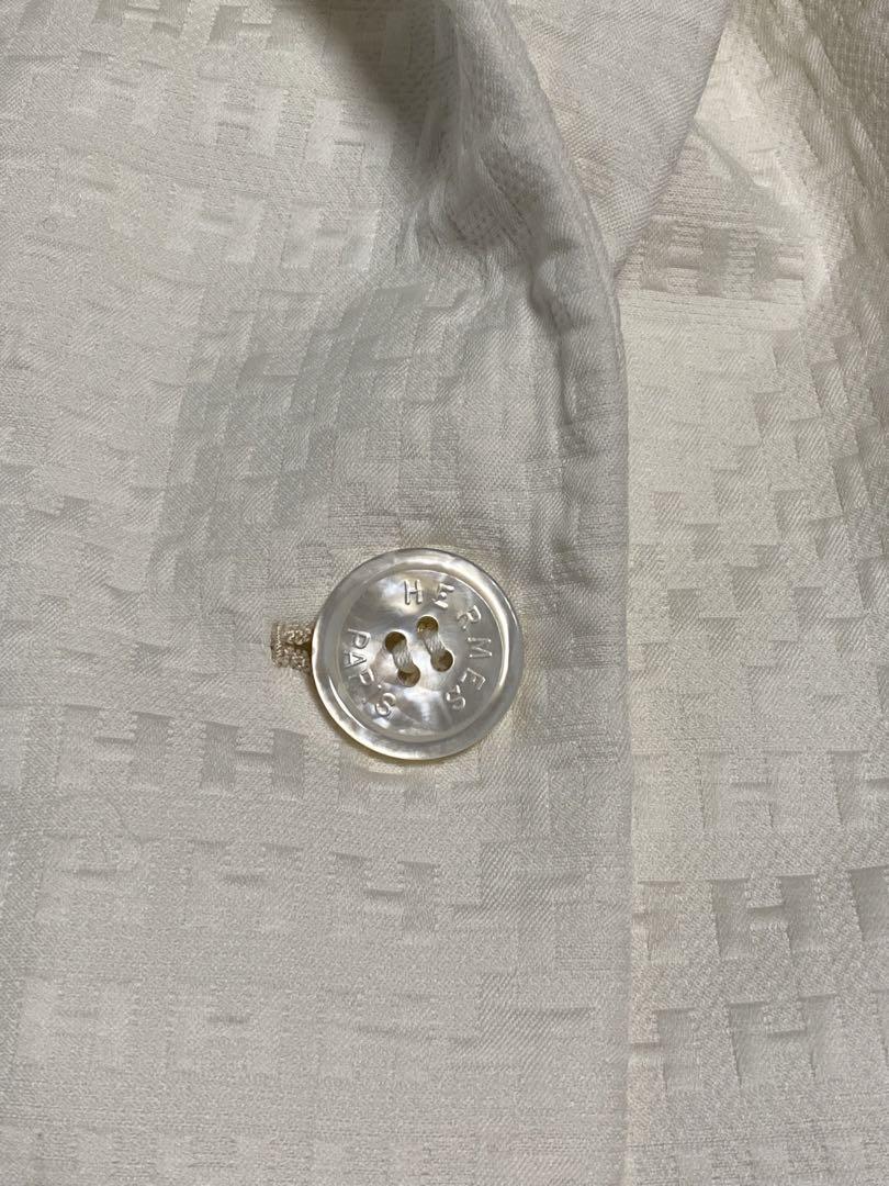 【値下げ】　希少　ヴィンテージ　エルメス　ジャケット　白　H柄　HERMES