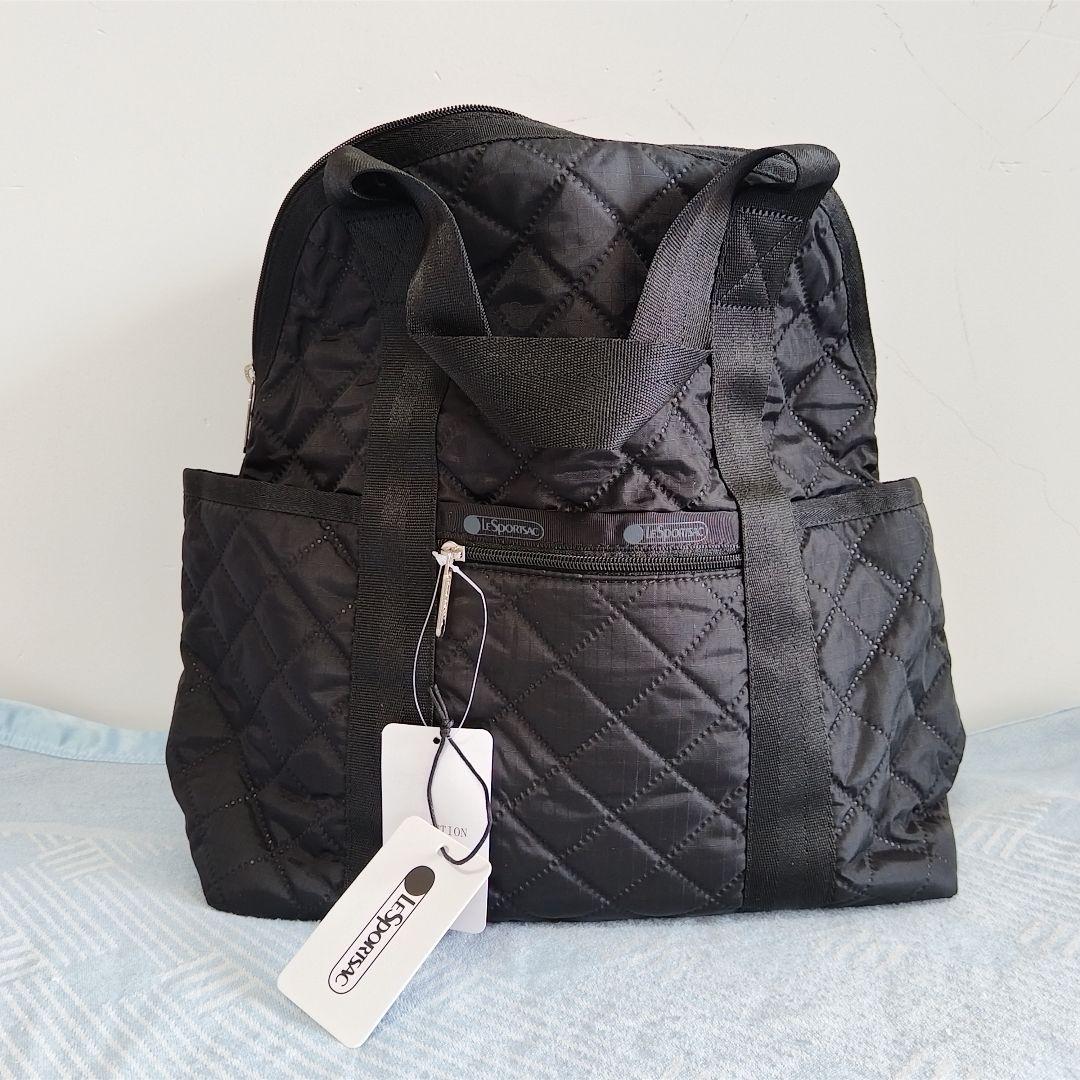 新品 レスポートサック ブラック バックパック リュック - メルカリ