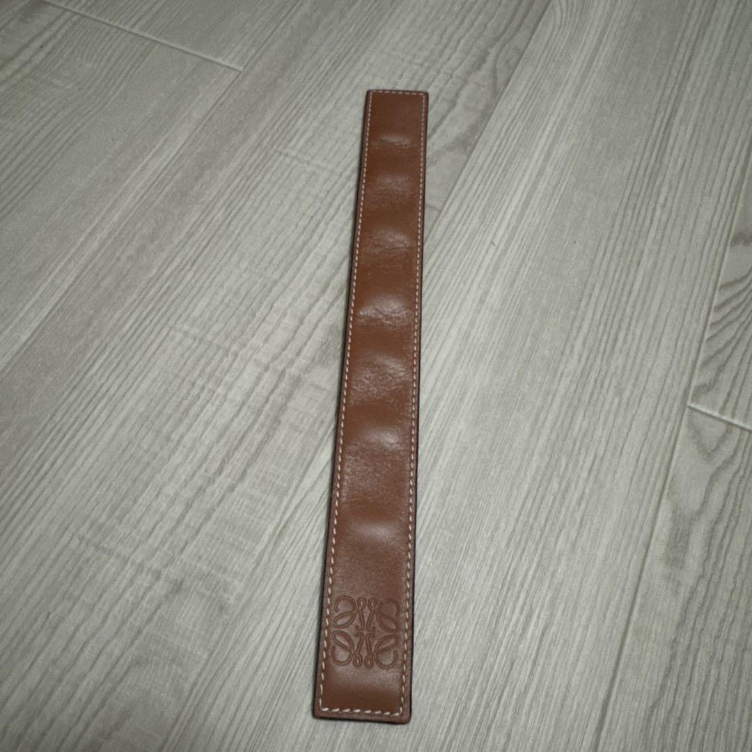 堂　LOEWE ブラウン レザー バングル