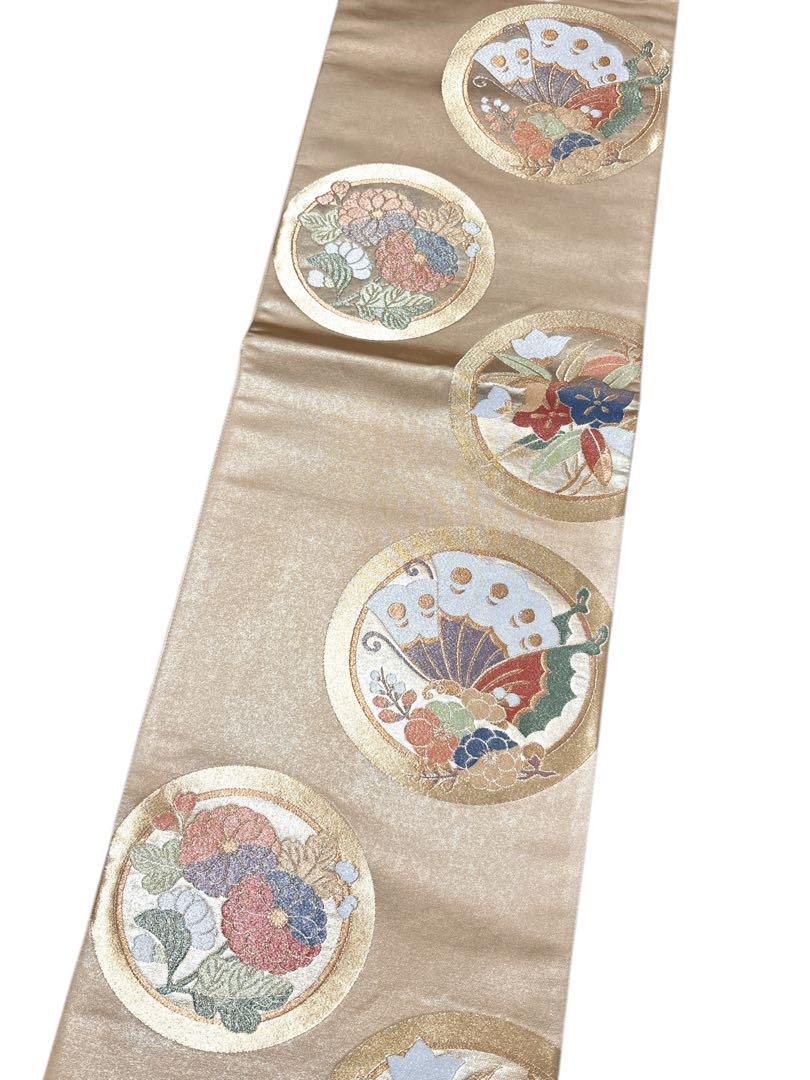 新品 袋帯 ゴールド 華文 【蝶➕花】 正絹 フォーマル