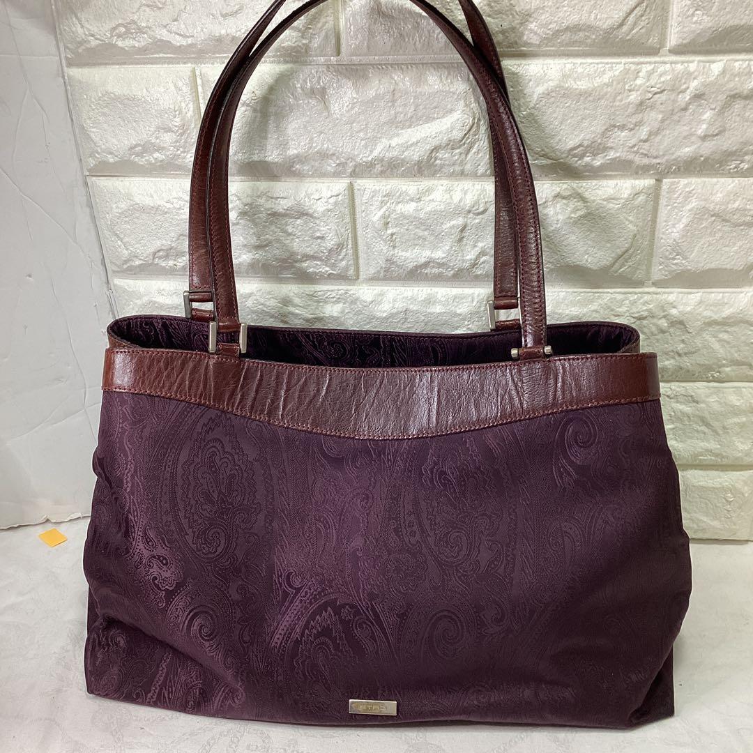 ETRO　エトロ　トートバッグ　ワインレッド　ペイズリー柄