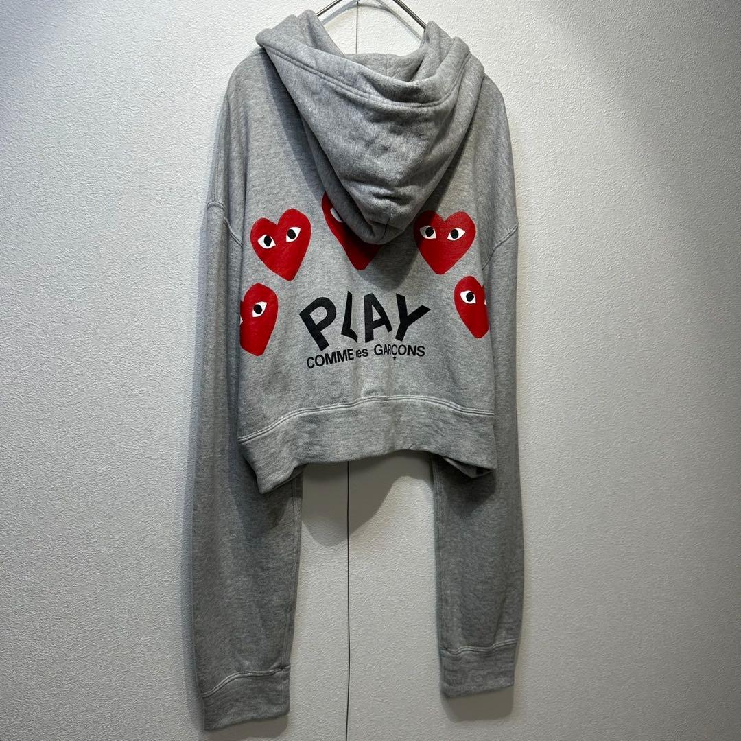希少 美品 プレイ コムデギャルソン ハート アイ パッチ ショート パーカー 希少 美品 プレイ コムデギャルソン ハート アイ パッチ ショート パーカー
