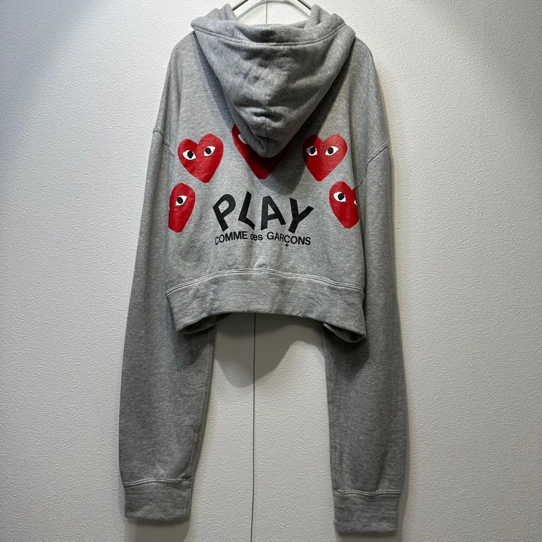 希少 美品 プレイ コムデギャルソン ハート アイ パッチ ショート パーカー 希少 美品 プレイ コムデギャルソン ハート アイ パッチ ショート パーカー