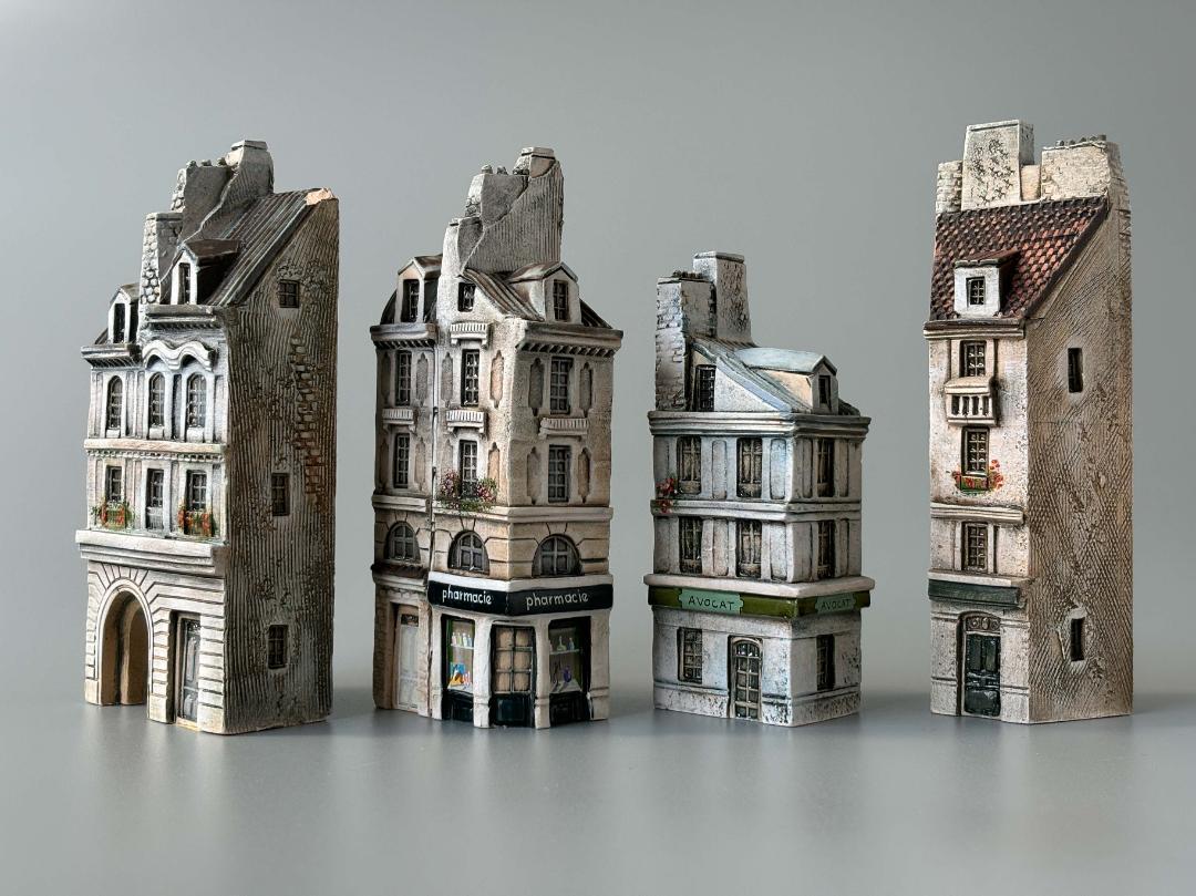 Gault France ミニチュア建物4点 パリ街並み 置物 フランス製