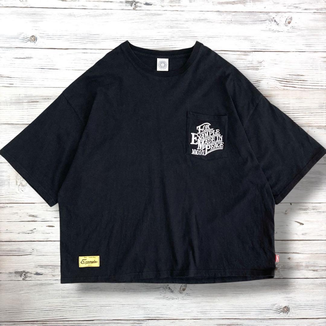 EXAMPLE エグザンプル Tシャツ 胸ロゴ ブラック L 0955