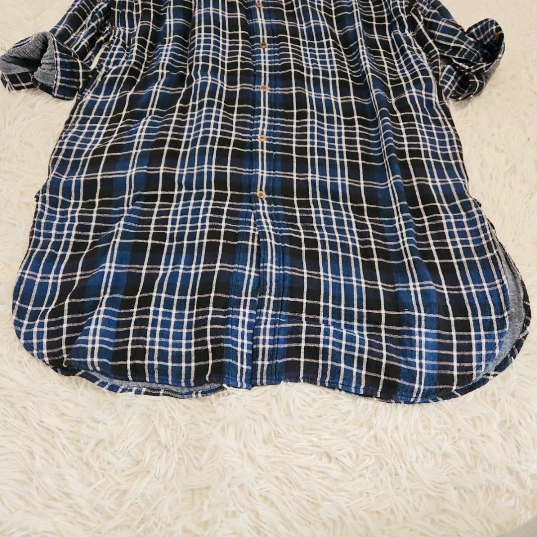 美品*45R インディゴ藍染コットンコート M ミドル丈 日本製 umii908 45r Umii908 ガーゼコットン インディゴ シャツワンピース 藍染