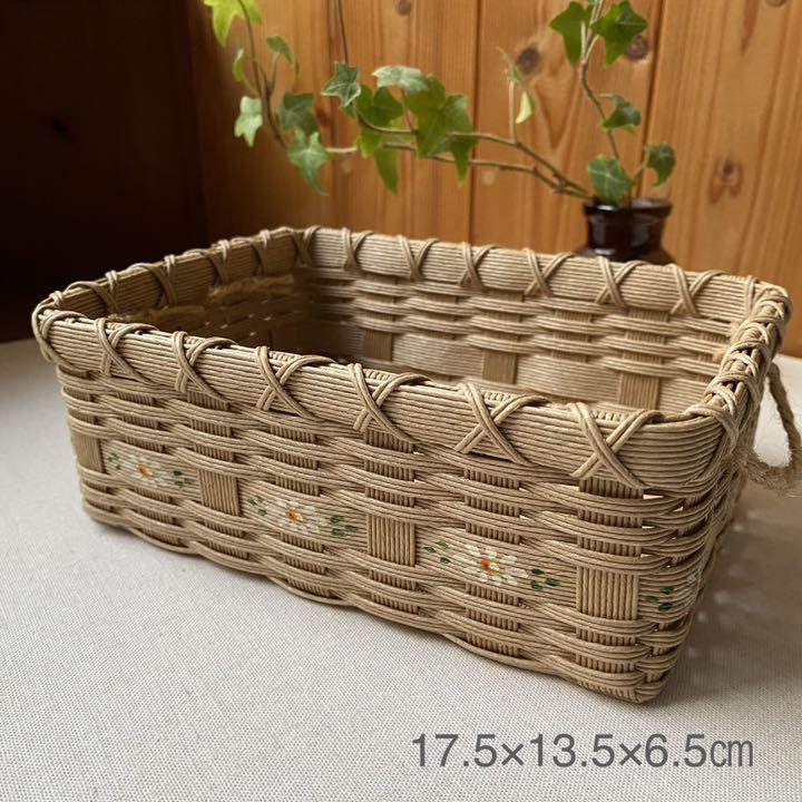 かご 小 花 バスケット 小物入れ エコクラフト 最高級
