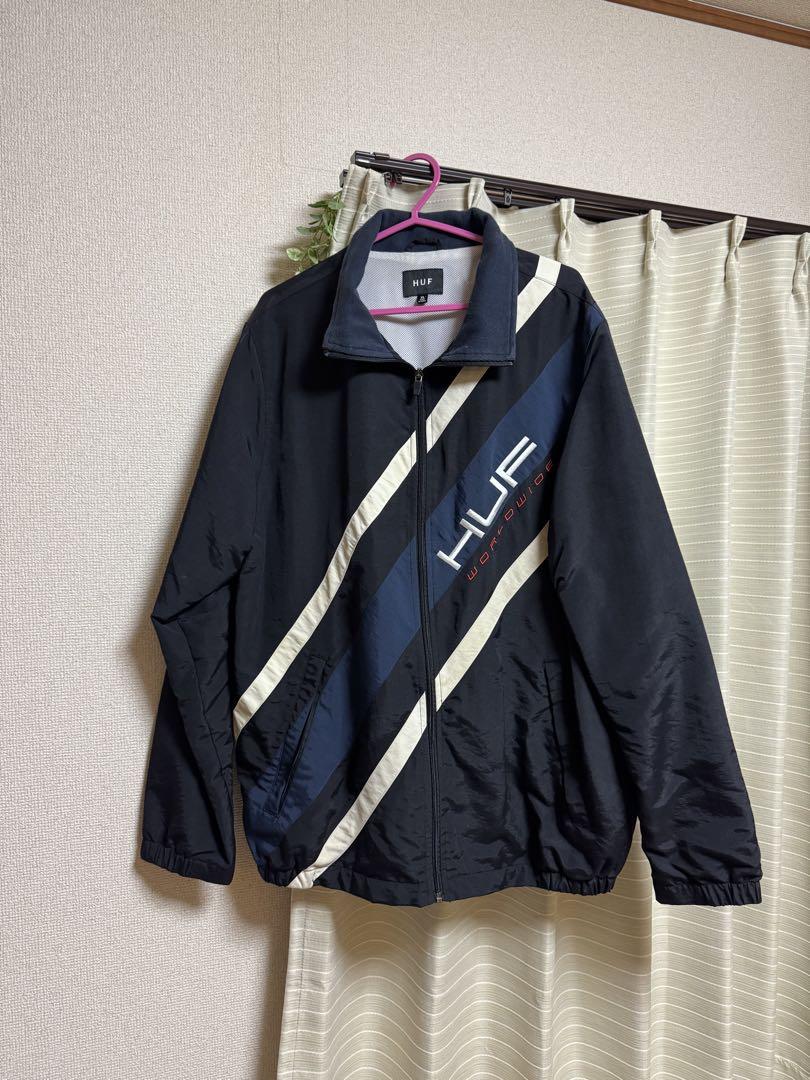 HUF ナイロンジャケット XL ネイビー/ホワイト