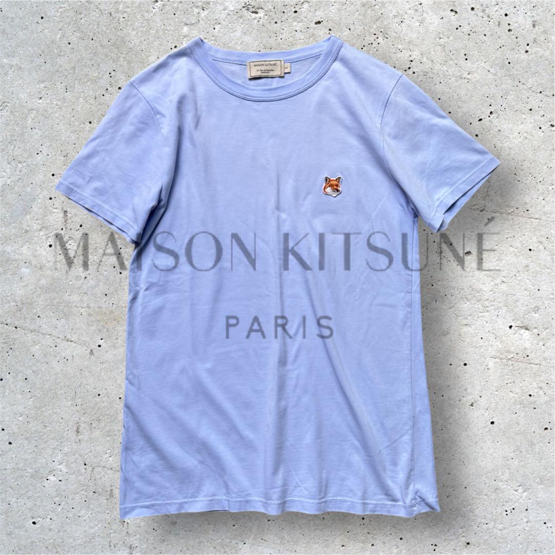 希少カラー✨メゾンキツネ フォックスヘッド Tシャツ ライトブルー S