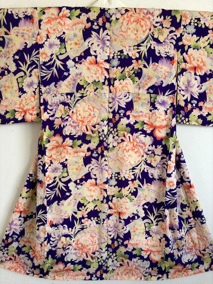 アンティーク　錦紗　襦袢　紫