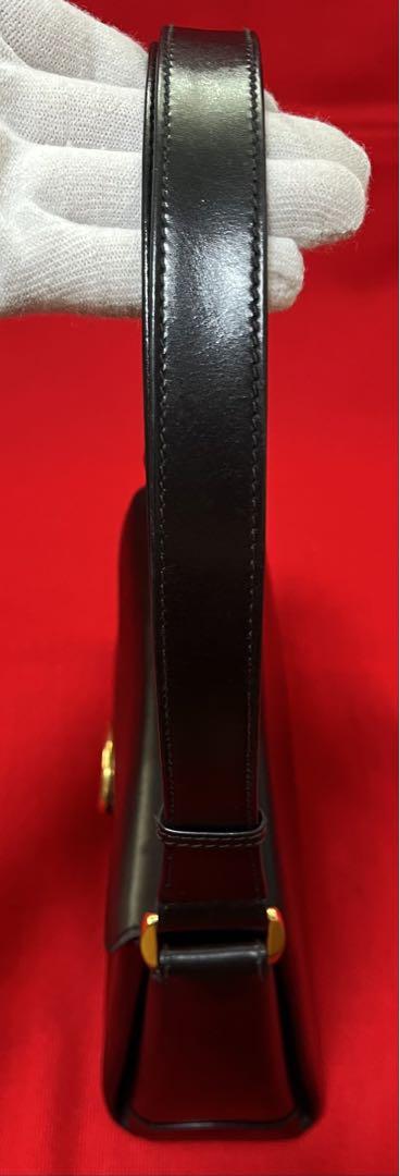 美品】 GUCCI グッチ オールド　バッグ　本革　レザー　黒　ブラック
