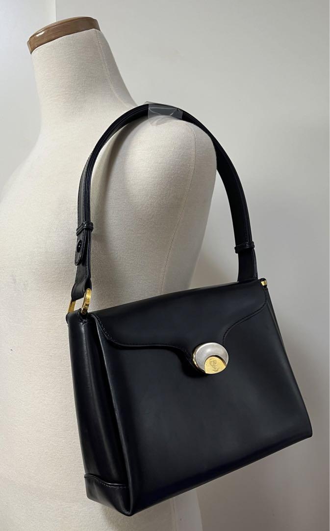 美品】 GUCCI グッチ オールド　バッグ　本革　レザー　黒　ブラック