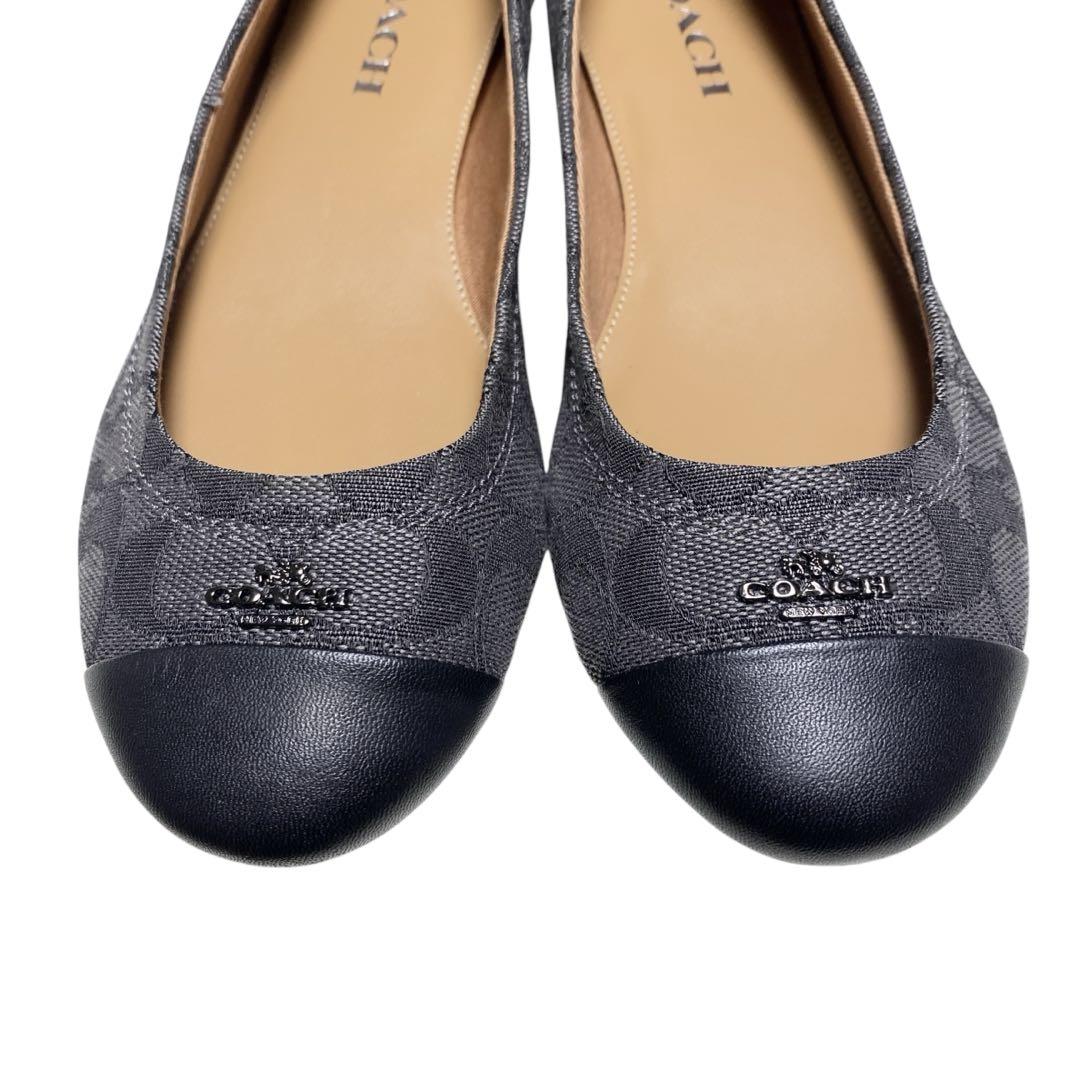 Hanaさま　　コーチ フラットパンプス BLK シグネチャー US7 EU37