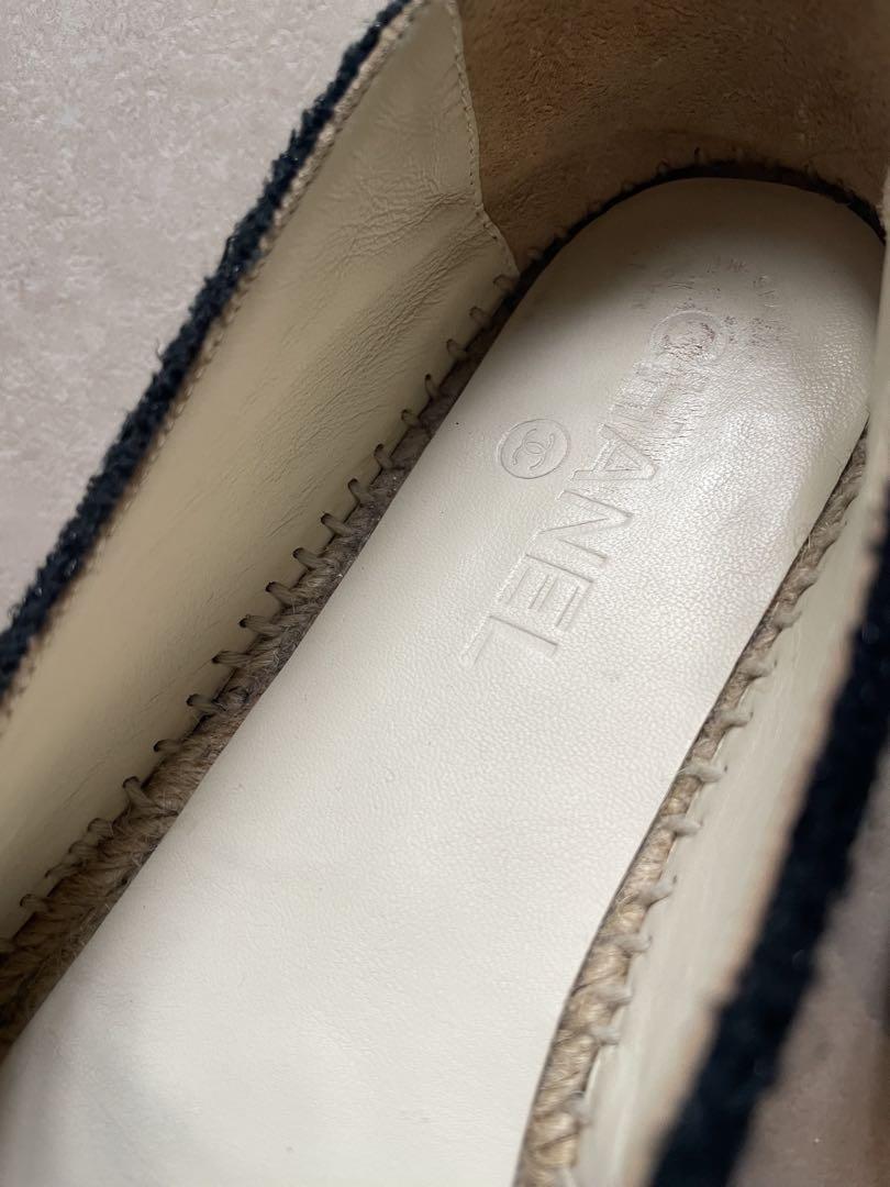 CHANEL ツイード　エスパドリーユ　黒39