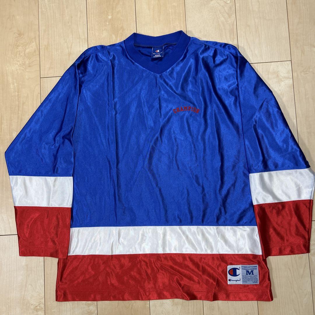 チャンピオン　USA トリコロール　ホッケーT サテン　champion