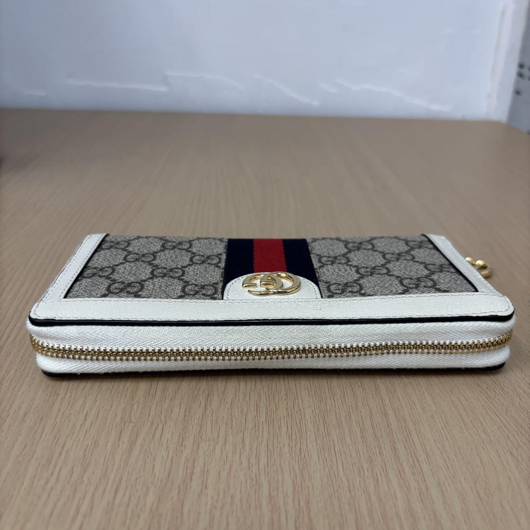 ▪️GUCCIグッチ長財布 ラウンドファスナー 523154 シェリーラインGG