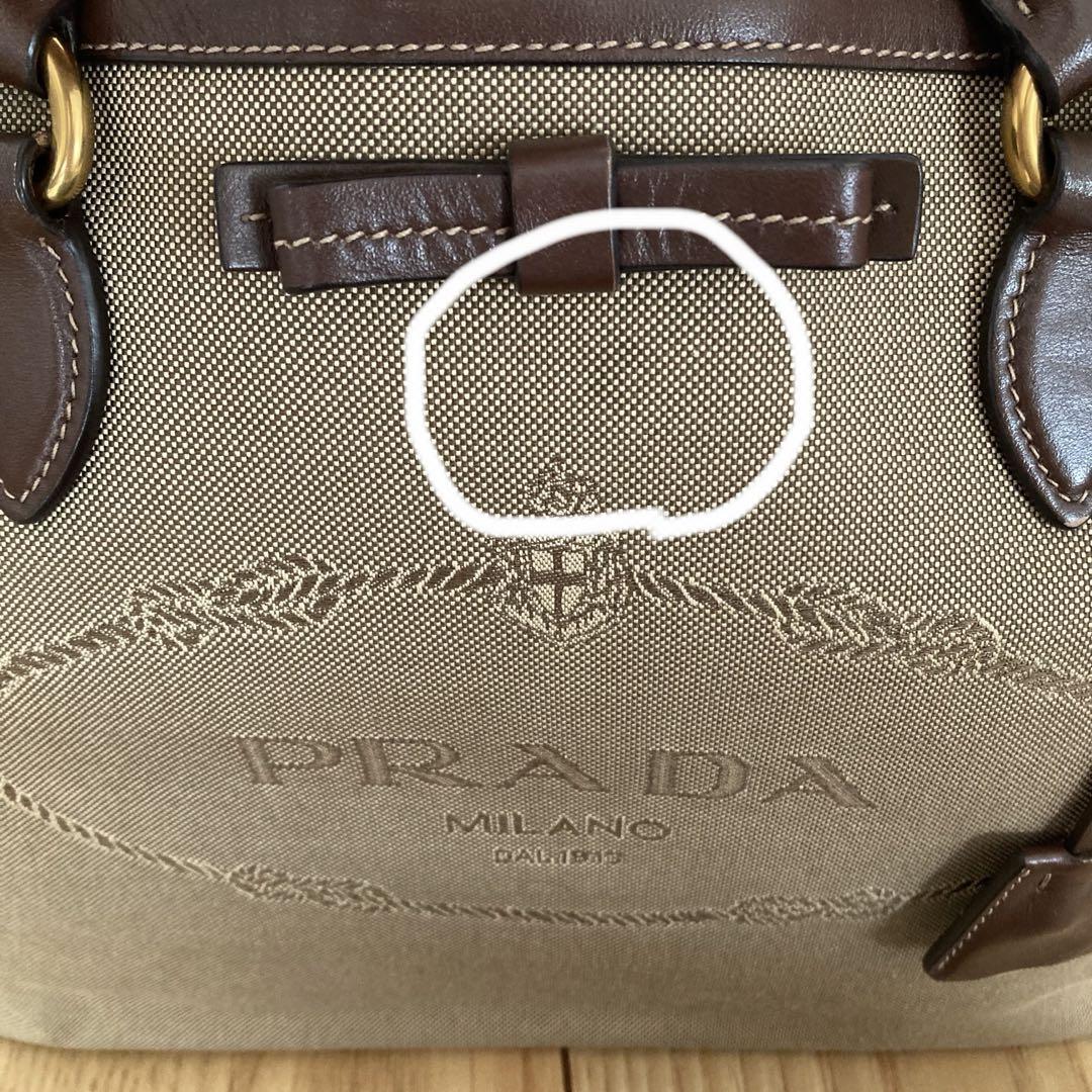 【美品】PRADA ジャガード キャンバス レザー トートバッグ イタリア製 PRADA プラダ ジャガード キャンバス トートバッグ - メルカリ