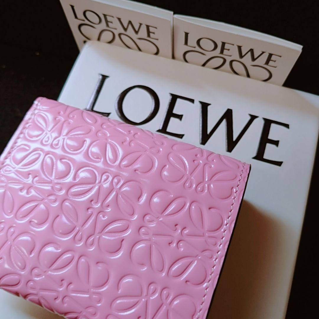 リピートグ LOEWE ウォレット 財布 三つ折 ピンク bZO90-m19347892187 ロエベ アナグラム柄 バーティカル ⇉ェネタ