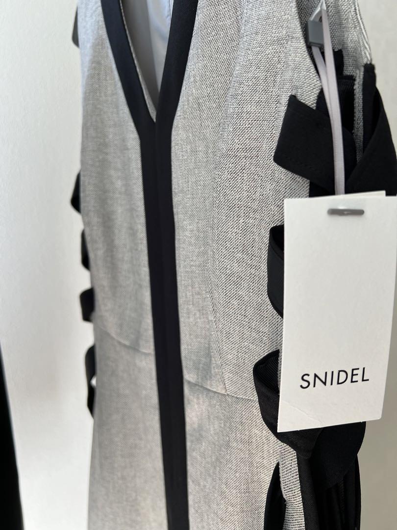 snidel サイドプリーツツイードワンピース