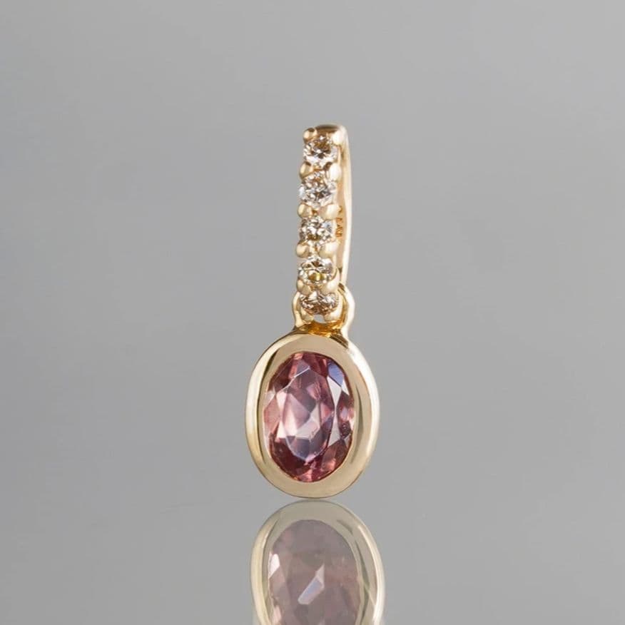 ハリックァ☆ピンクジルコン×ダイヤモンド ネックレスチャーム