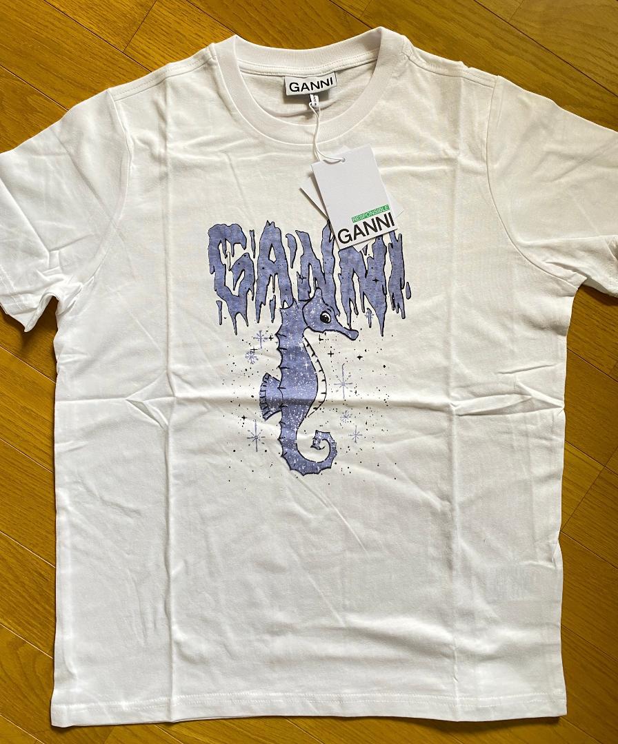ランキングや新製品 GANNI ホワイト リラックス タツノオトシゴ Tシャツ - メルカリ トップス