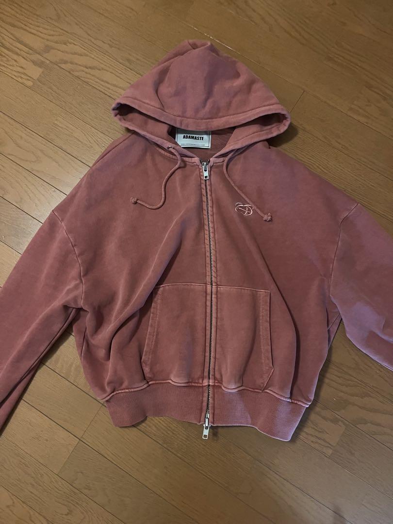 完売商品】 ADAMASTE ピグメントダブルジップフーディ 短丈