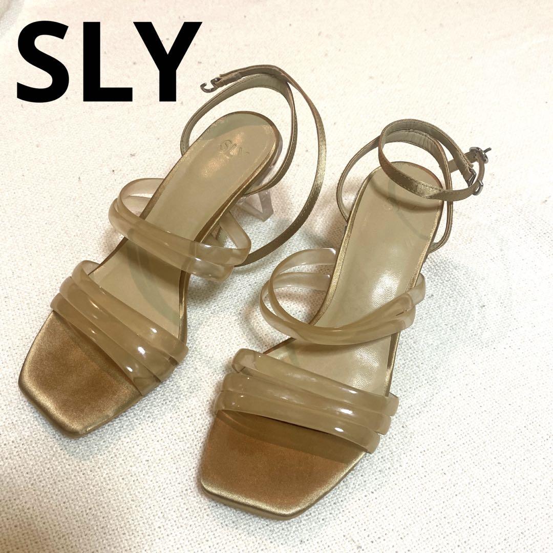 SLY スライ サンダル ベージュ ゴールド ストラップ ヒール 夏用サンダル靴