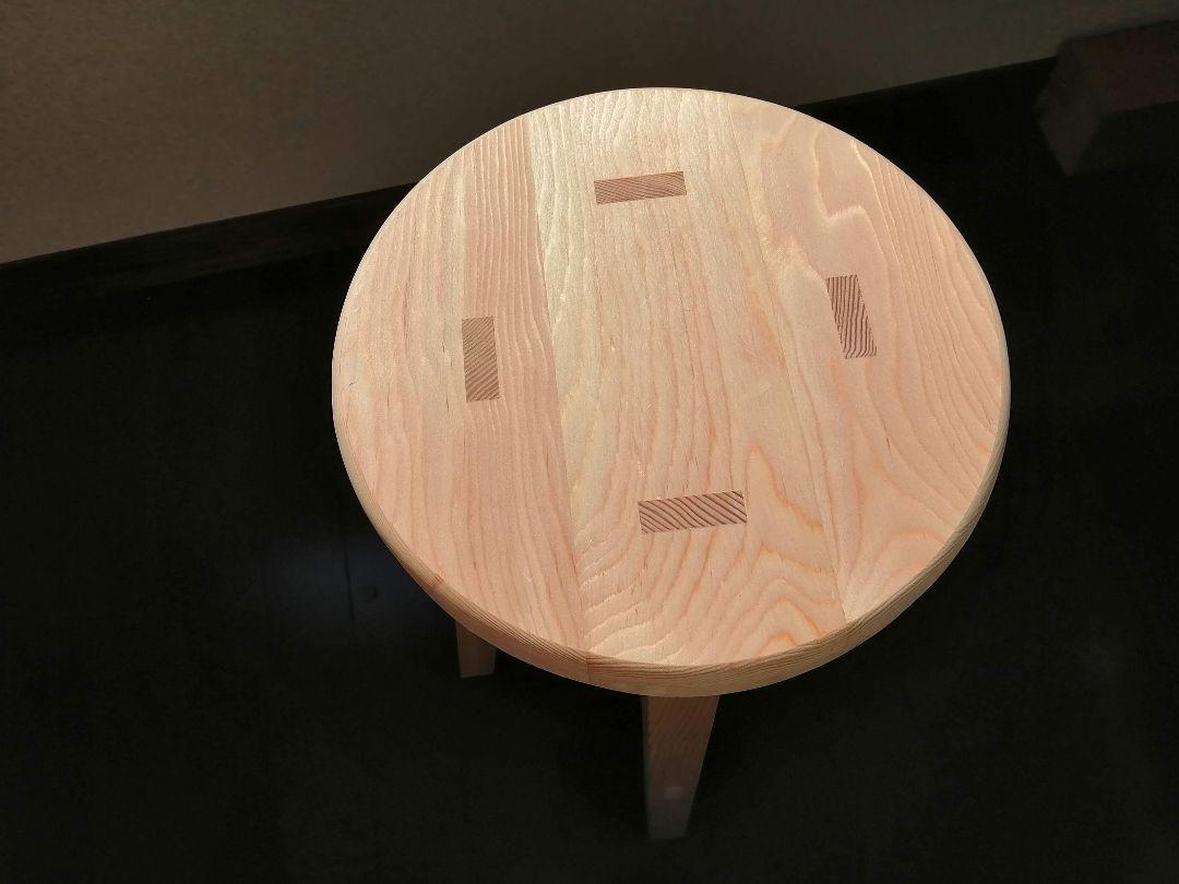 木製スツール　高さ43cm　丸椅子　stool 　猫犬